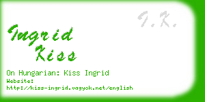 ingrid kiss business card